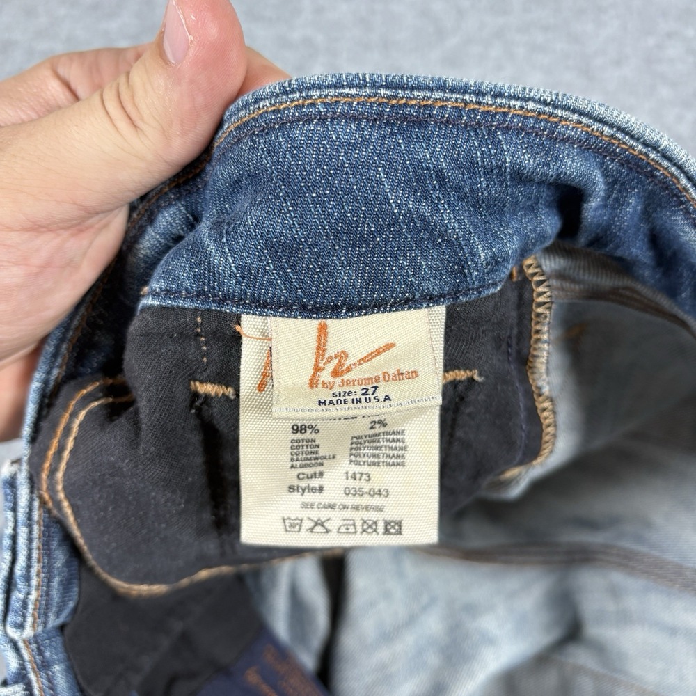 Citizens of Humanity Low Rise Flare Jeans 27x27 Y2K Blue Frayed Raw Hem Vintage - Picture 6 of 9